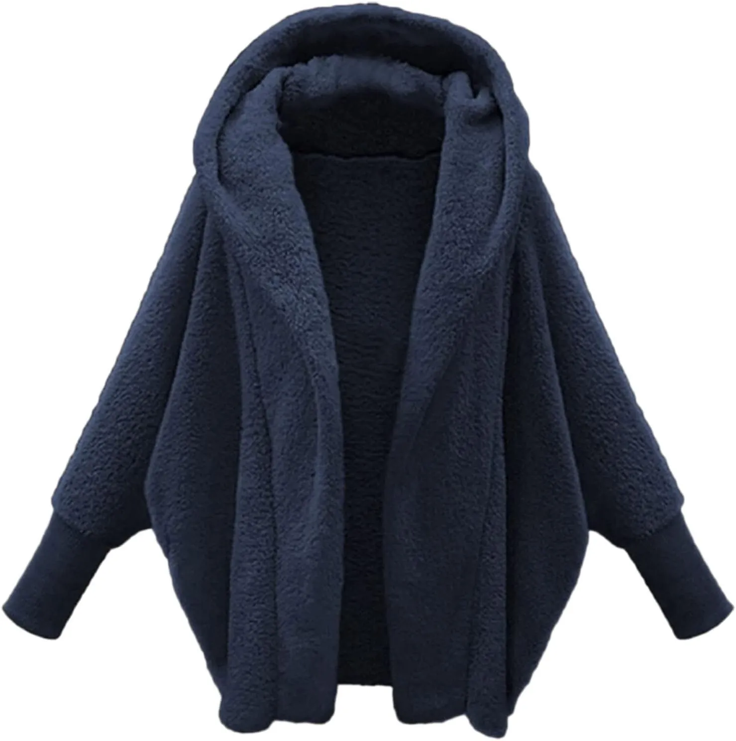SHAOBGE Athletic Jacket Women Womens Winter Long Sleeve Solid Fuzzy Fleece Open Front Hooded Cardigans Juniors Long