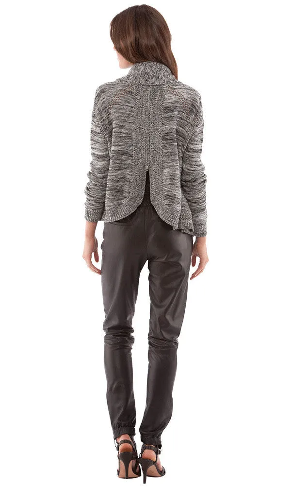Shawl Collar Zip-Back Sweater