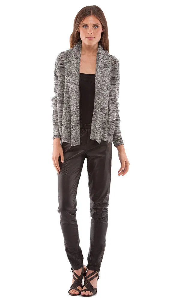 Shawl Collar Zip-Back Sweater