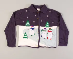 Snowmen Skating-Small Christmas Sweater