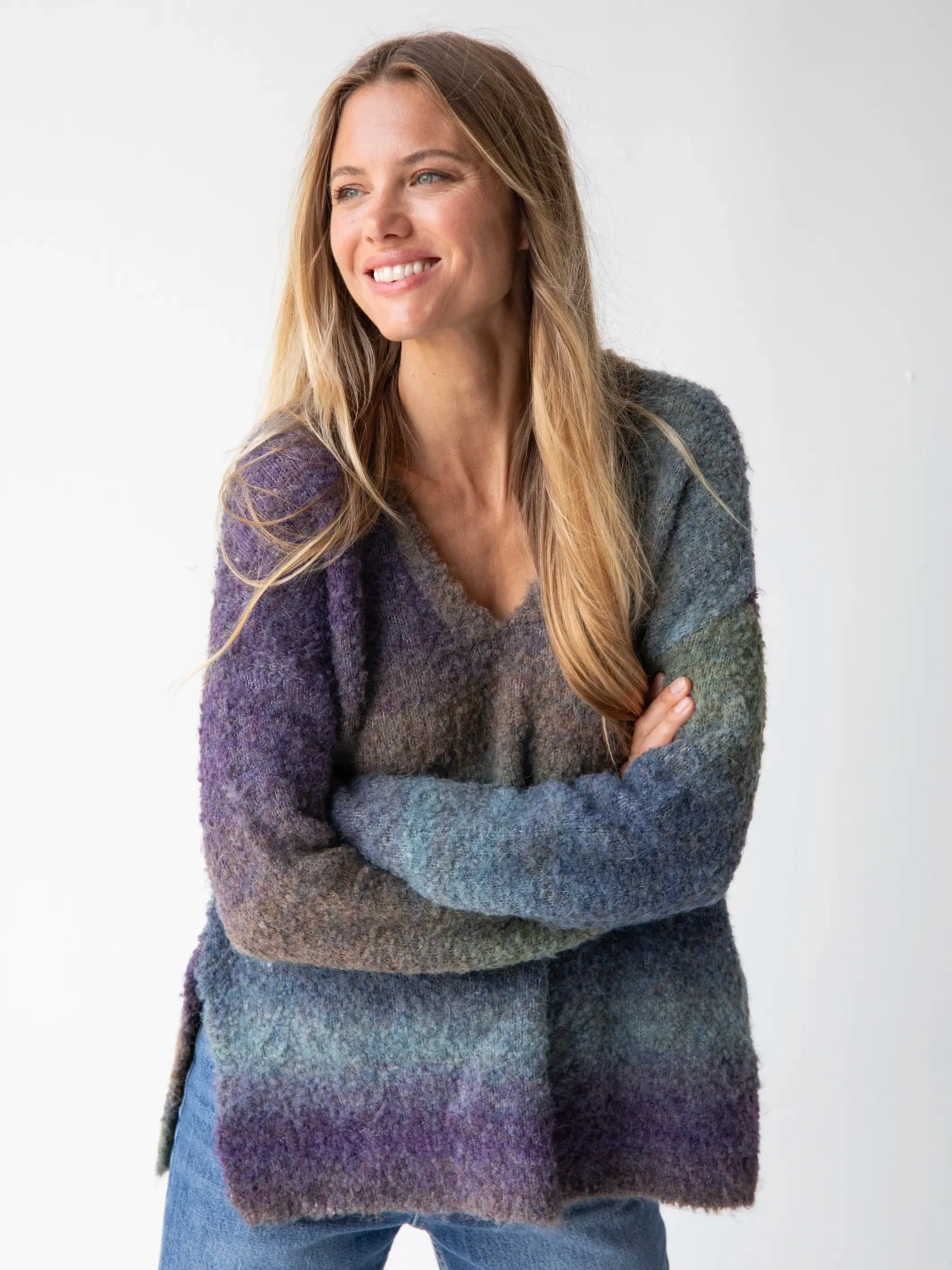 Snuggle Up V-Neck Sweater - Navy