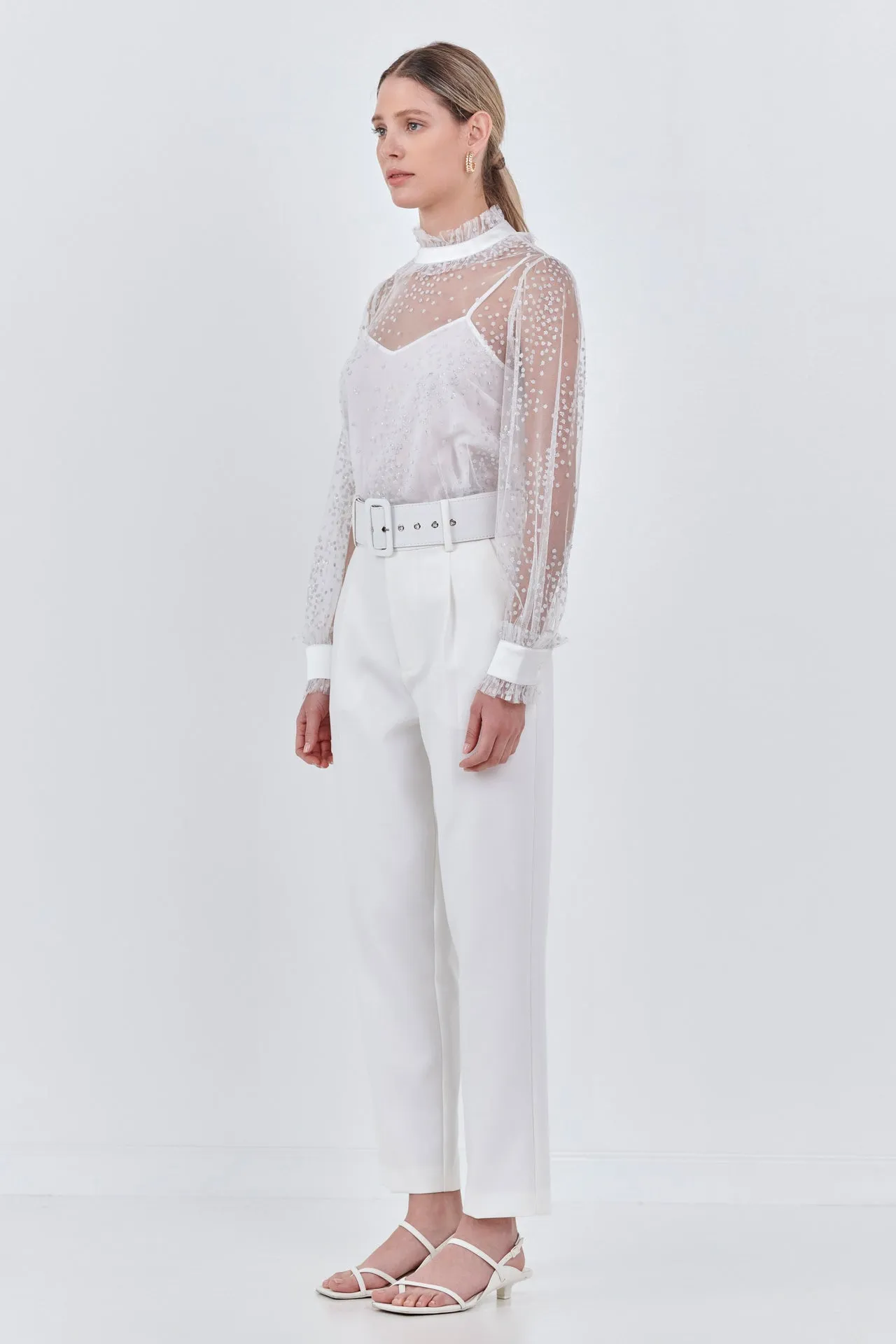 Speckled Mesh Blouse