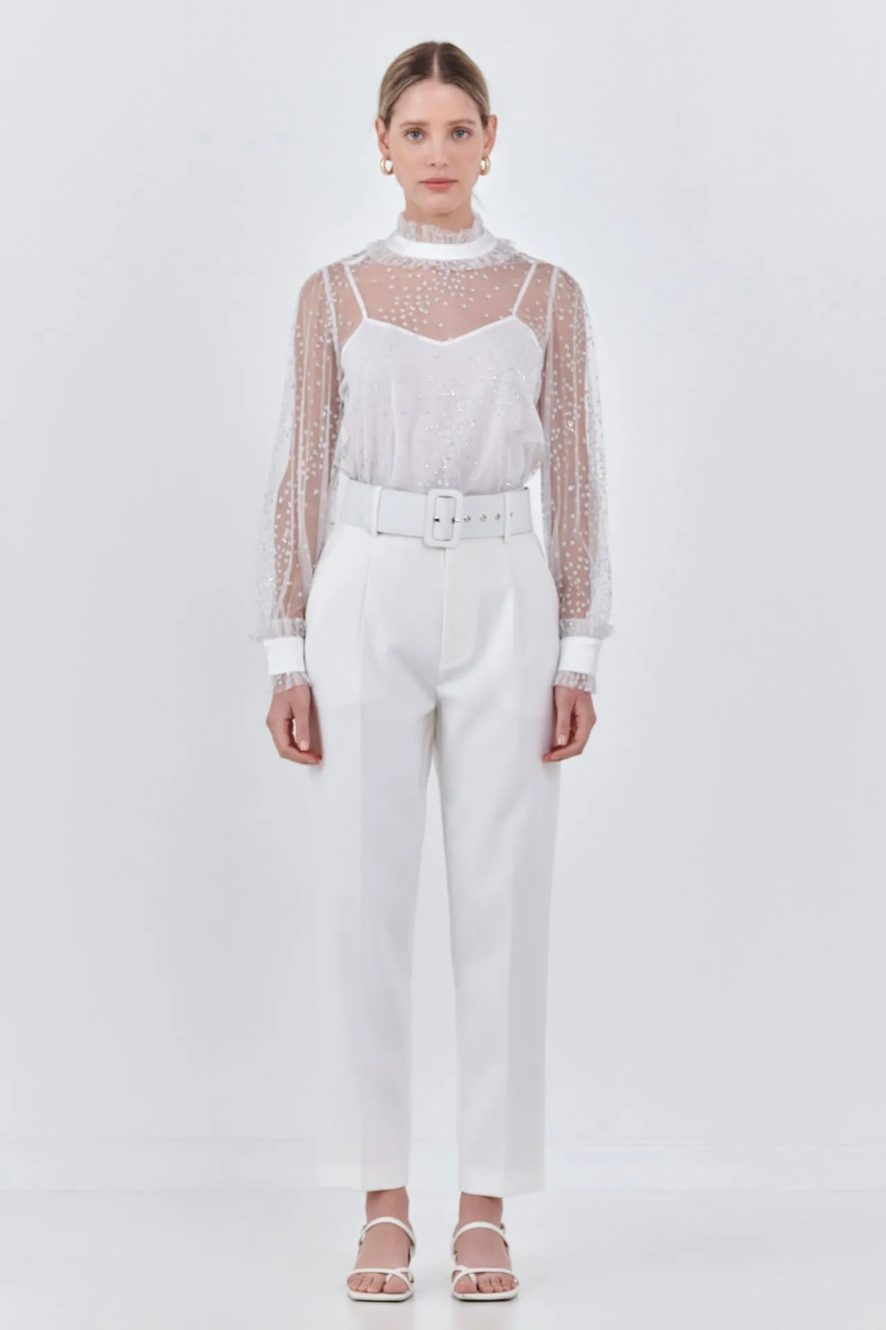 Speckled Mesh Blouse