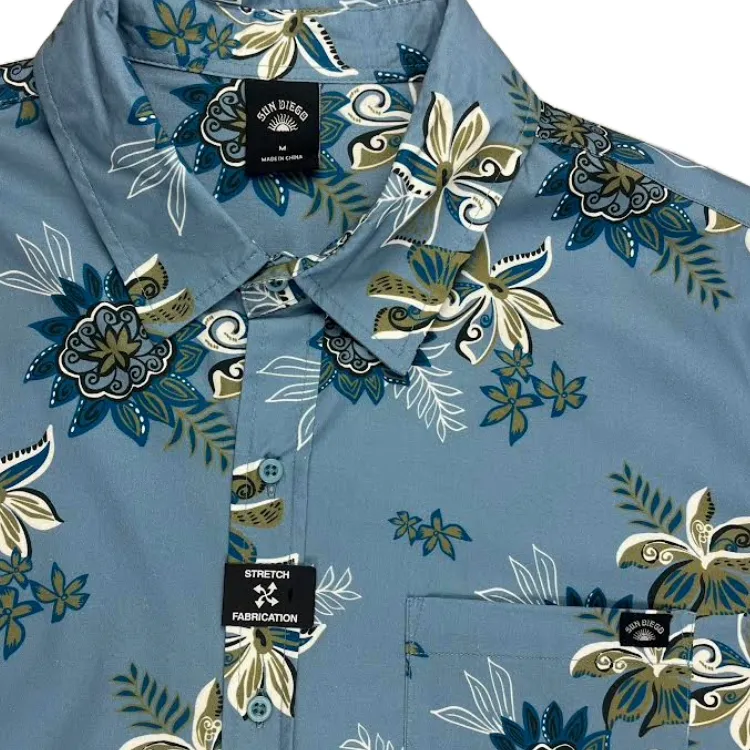 SunDiego Fiesta Short Sleeve Woven - Light Blue