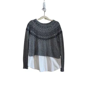 Sweater - Faux Button-up Bottom