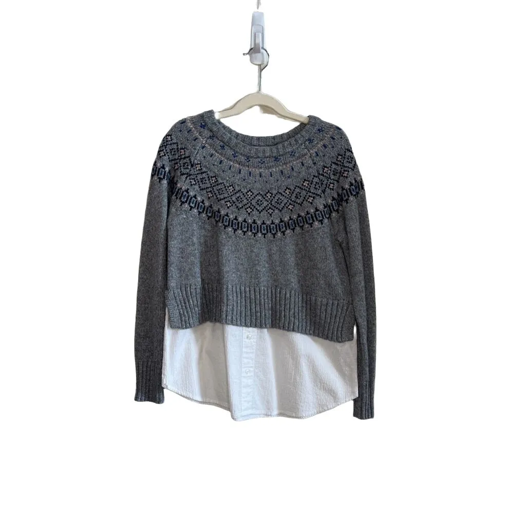 Sweater - Faux Button-up Bottom