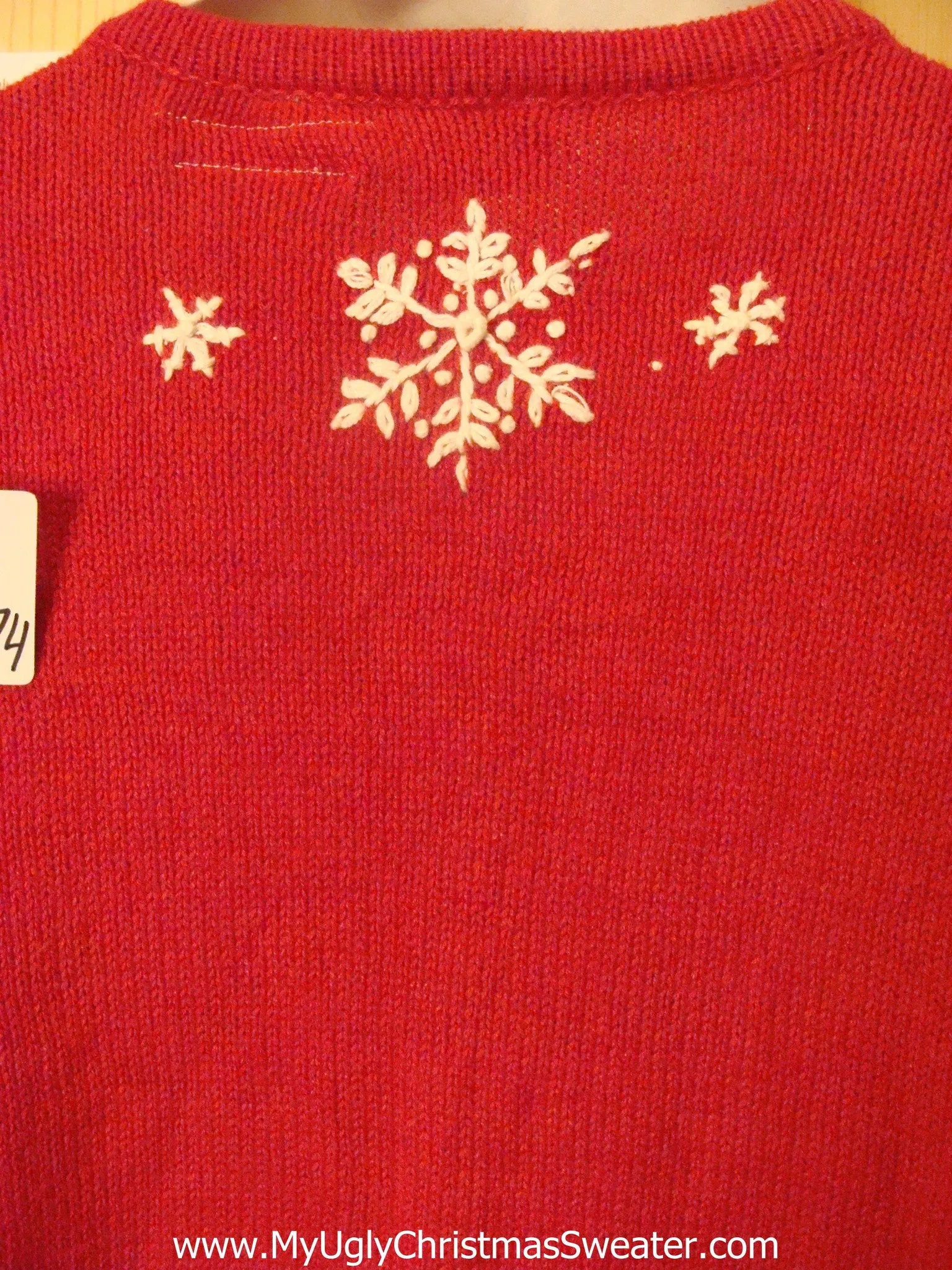 Tacky Red Light Up Christmas Sweater Winter Wonderland Town