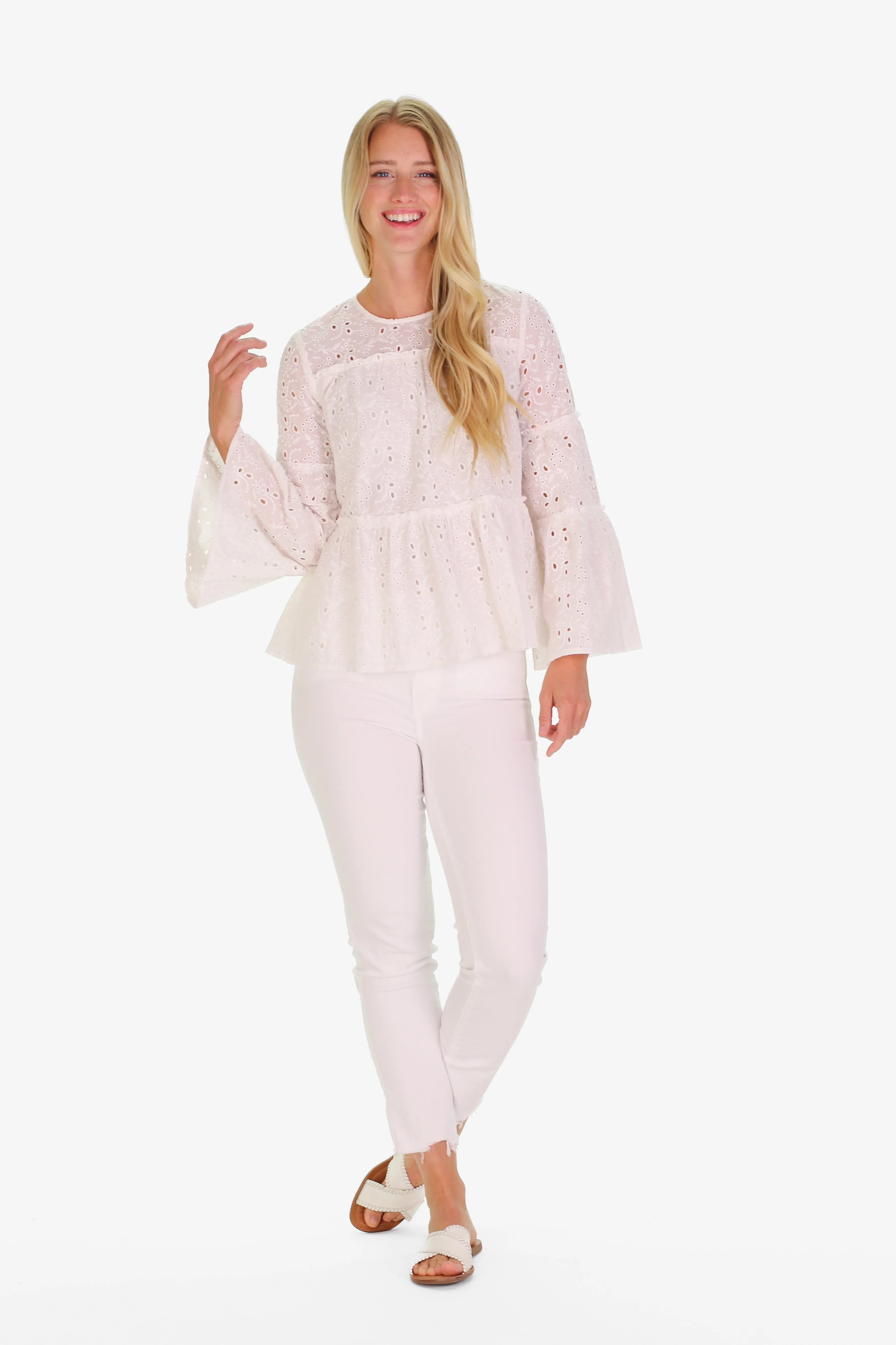 The Lilith Top in White Eyelet
