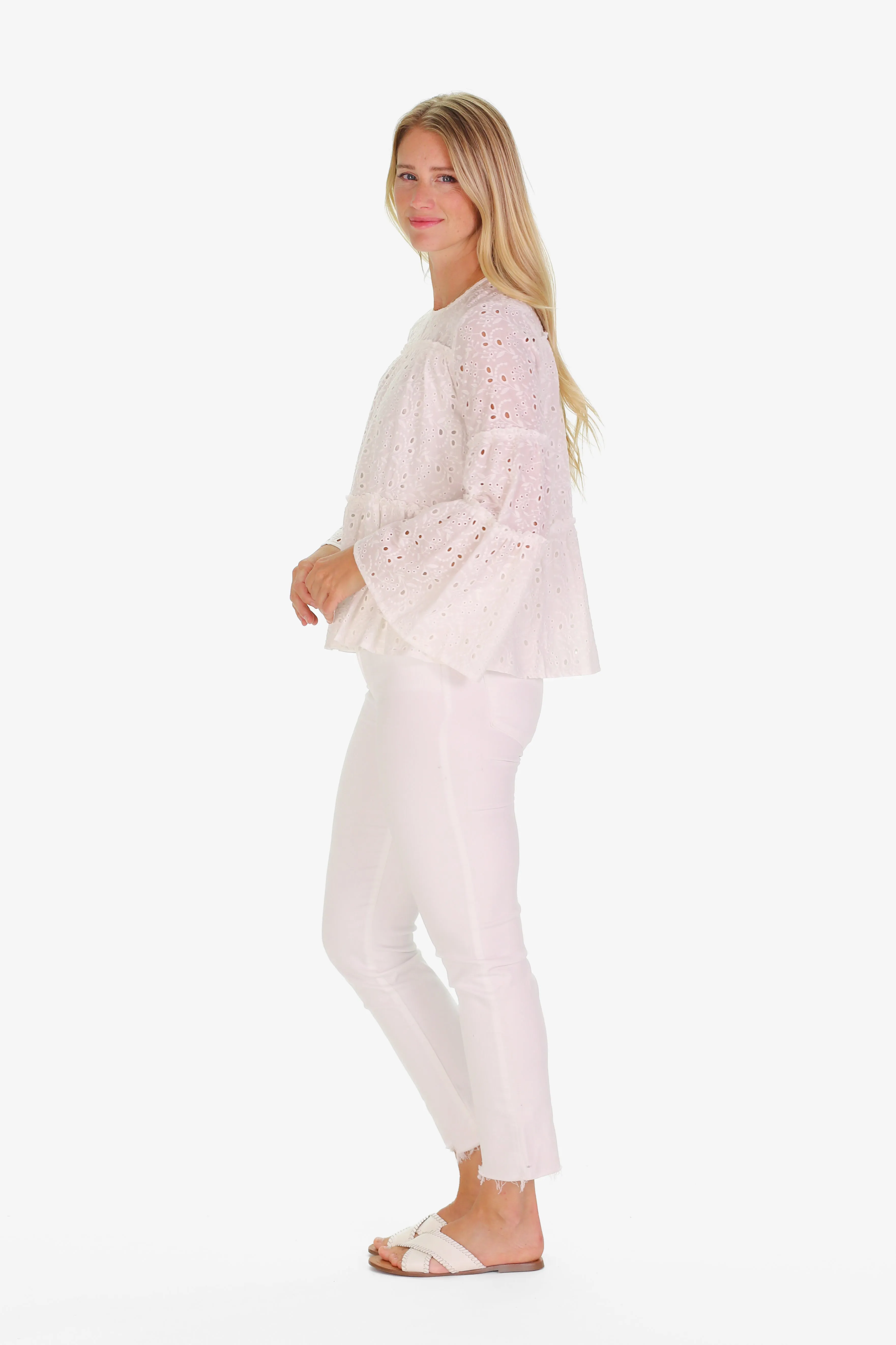 The Lilith Top in White Eyelet