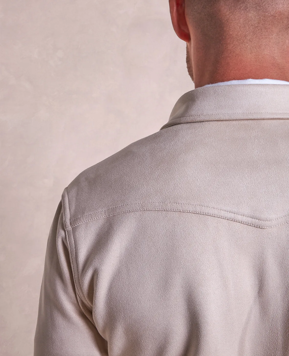 The Wyatt - Microsuede Shirt Jacket - Taupe