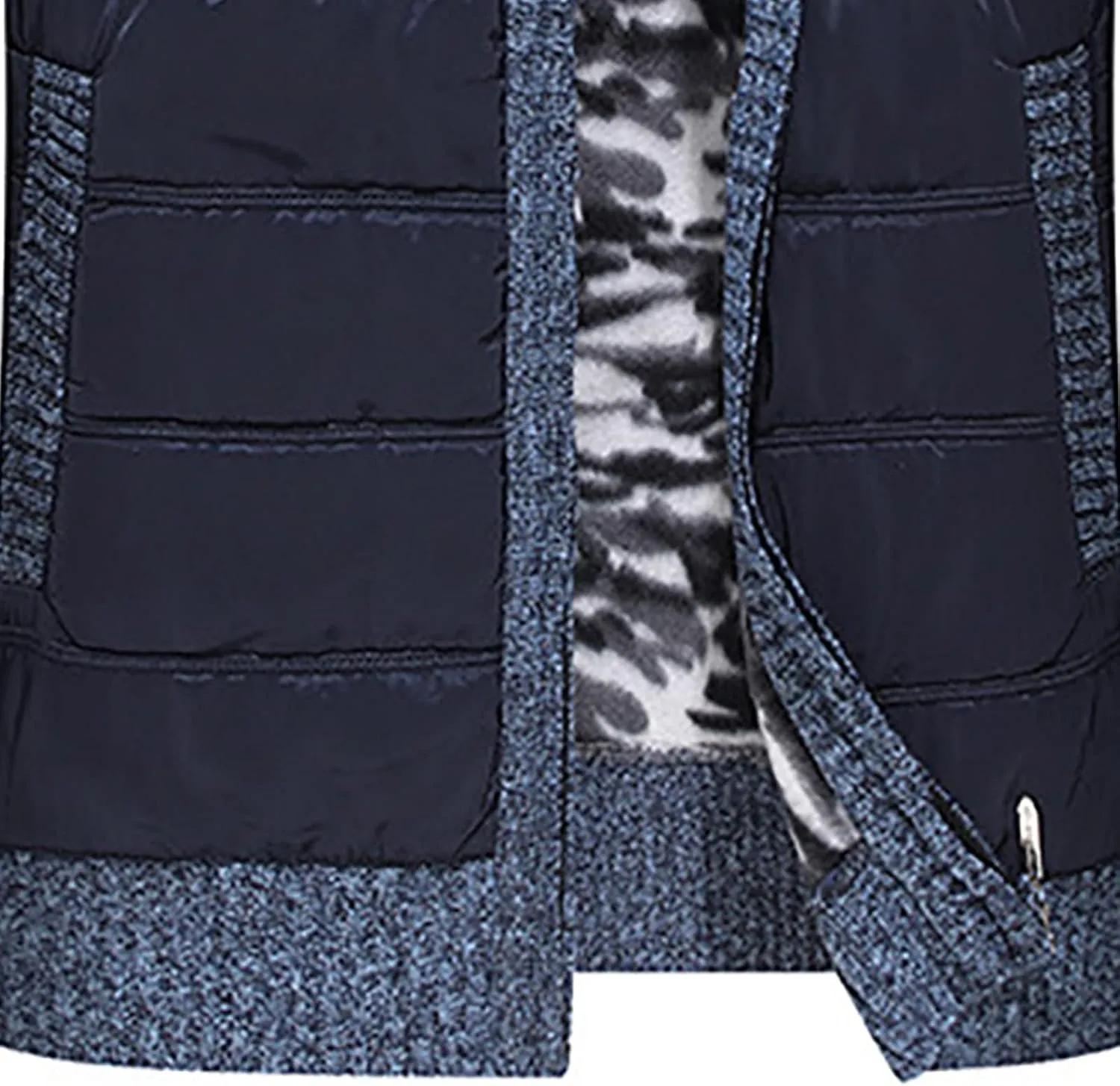tuduoms Men's Thermal Chunky Knit Sweaters Stand Collar Full Zip Cardigan Jacket Thick Fleece Lined Cotton Padded Overcoats