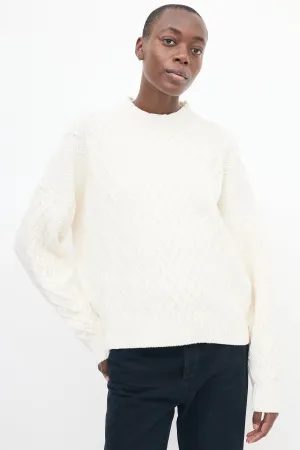 White Cable Knit Sweater