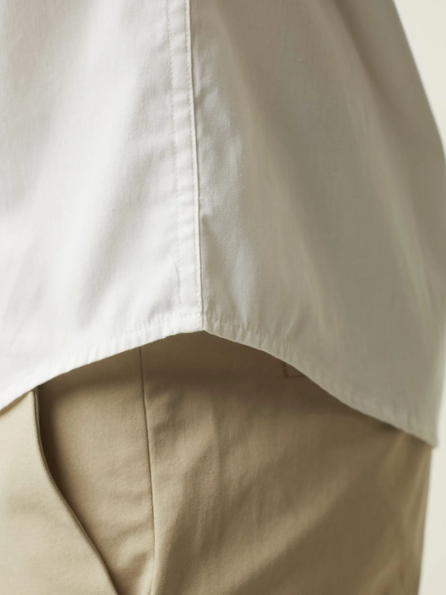 White Short Sleeve Stretch Button Up