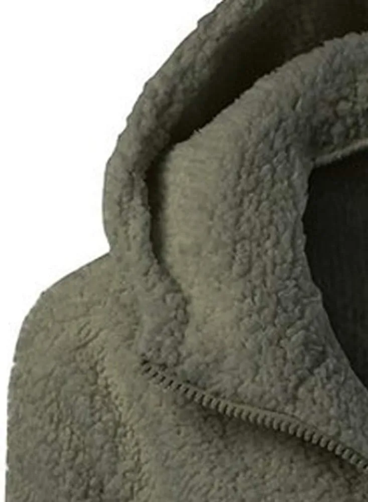 Women Outwear Sweater Cotton Zipper Hooded Coat Winter Wool Warm Coat Coat Women's Coat Zip up Warm