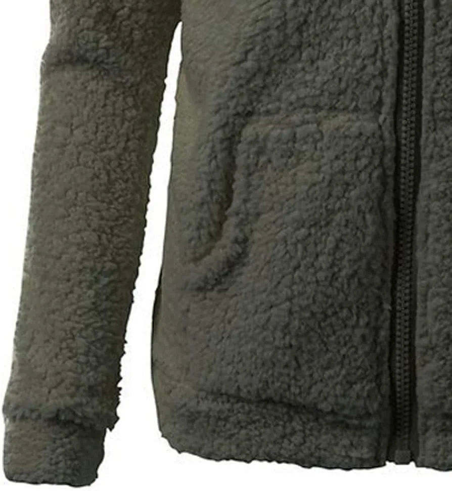 Women Outwear Sweater Cotton Zipper Hooded Coat Winter Wool Warm Coat Coat Women's Coat Zip up Warm