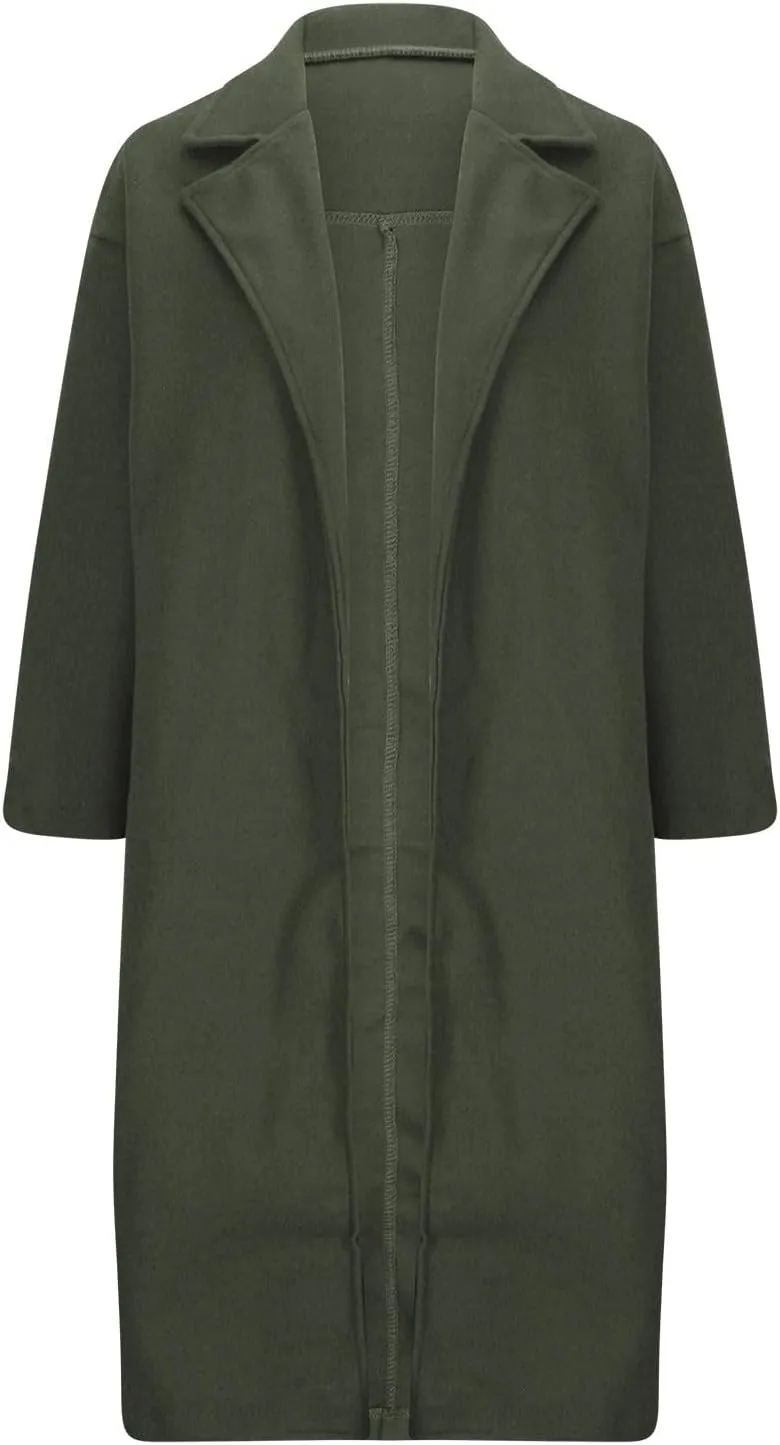 Women's Long Cardigan Sweaters Oversized Fall Dressy Lapel Coatigan Jackets Casual Trendy Winter Wool Pea Coat