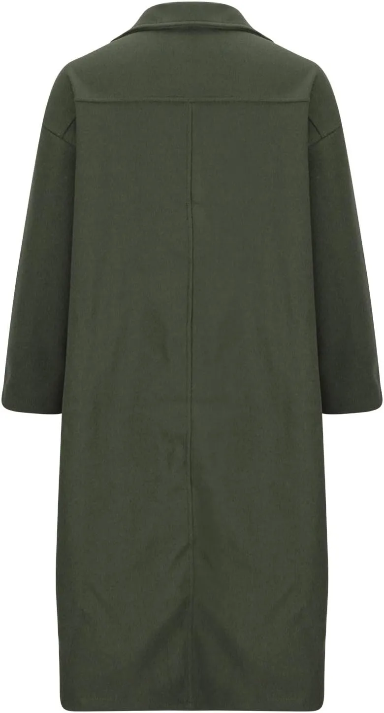 Women's Long Cardigan Sweaters Oversized Fall Dressy Lapel Coatigan Jackets Casual Trendy Winter Wool Pea Coat