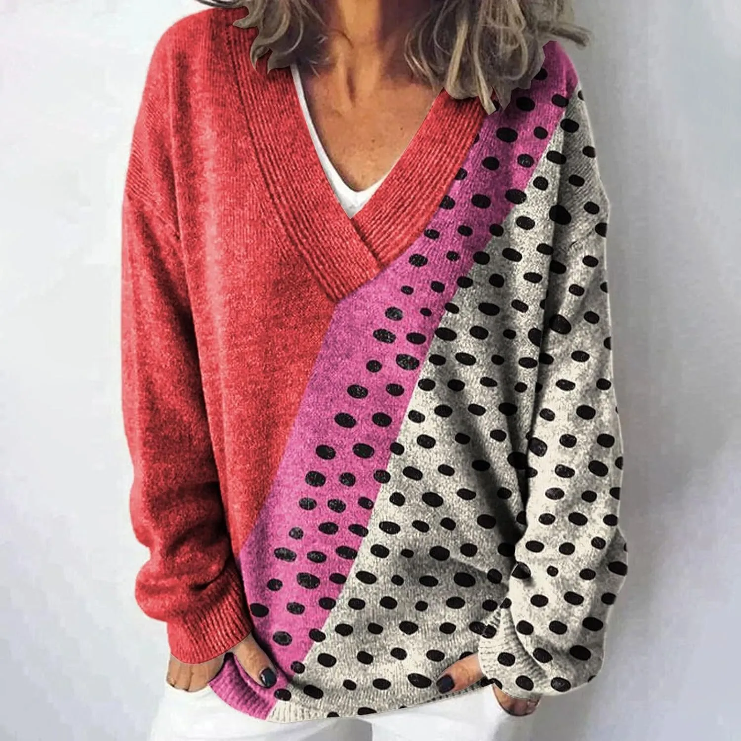 Women's Long Sleeve V Neck Cable Knit Sweater Spring Jumper 2025 Spring Pullover Ladies Dressya Casual Outfits