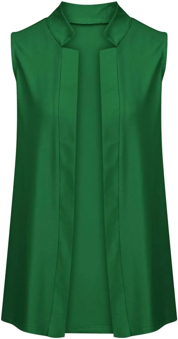 Womens Sleeveless Blazers 2025 Summer Casual Notch Lapel Open Front Cardigans Lightweight Suit Vest Tops Waistcoat