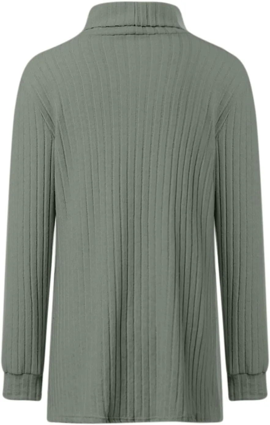 Womens Tunic Tops Turtleneck Long Sleeve Shirts Oversized Fall Sweaters Side Split High Low Hemline