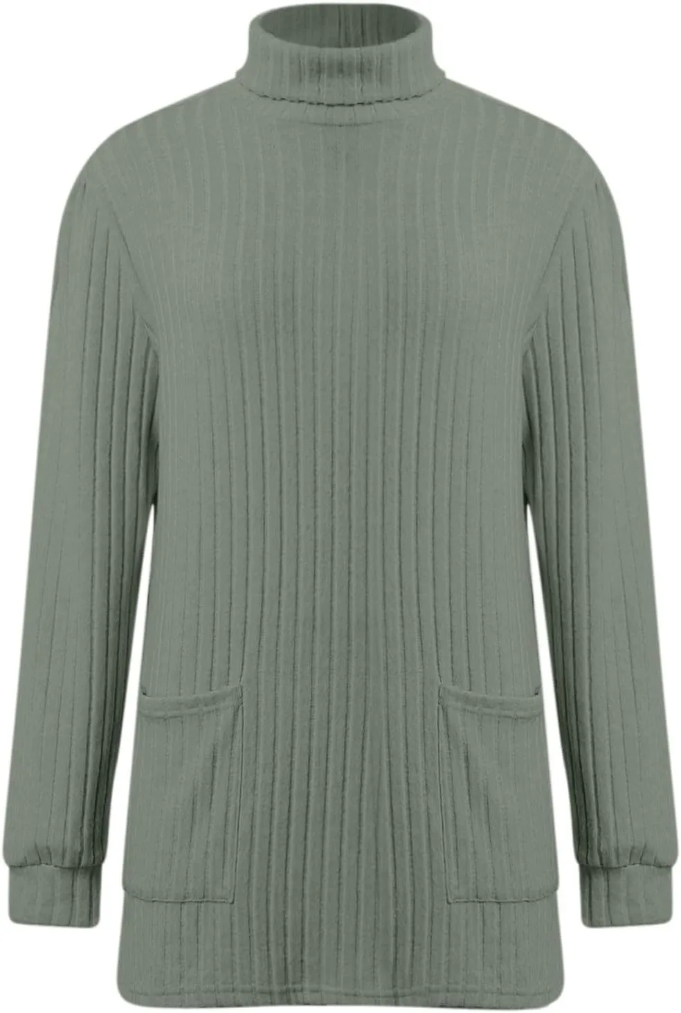 Womens Tunic Tops Turtleneck Long Sleeve Shirts Oversized Fall Sweaters Side Split High Low Hemline