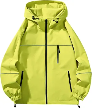 Women's Waterproof Jacket Lightweight Soft Breathable Raincoat Hooded Hiking Jackets Softshell Windbreaker Coats